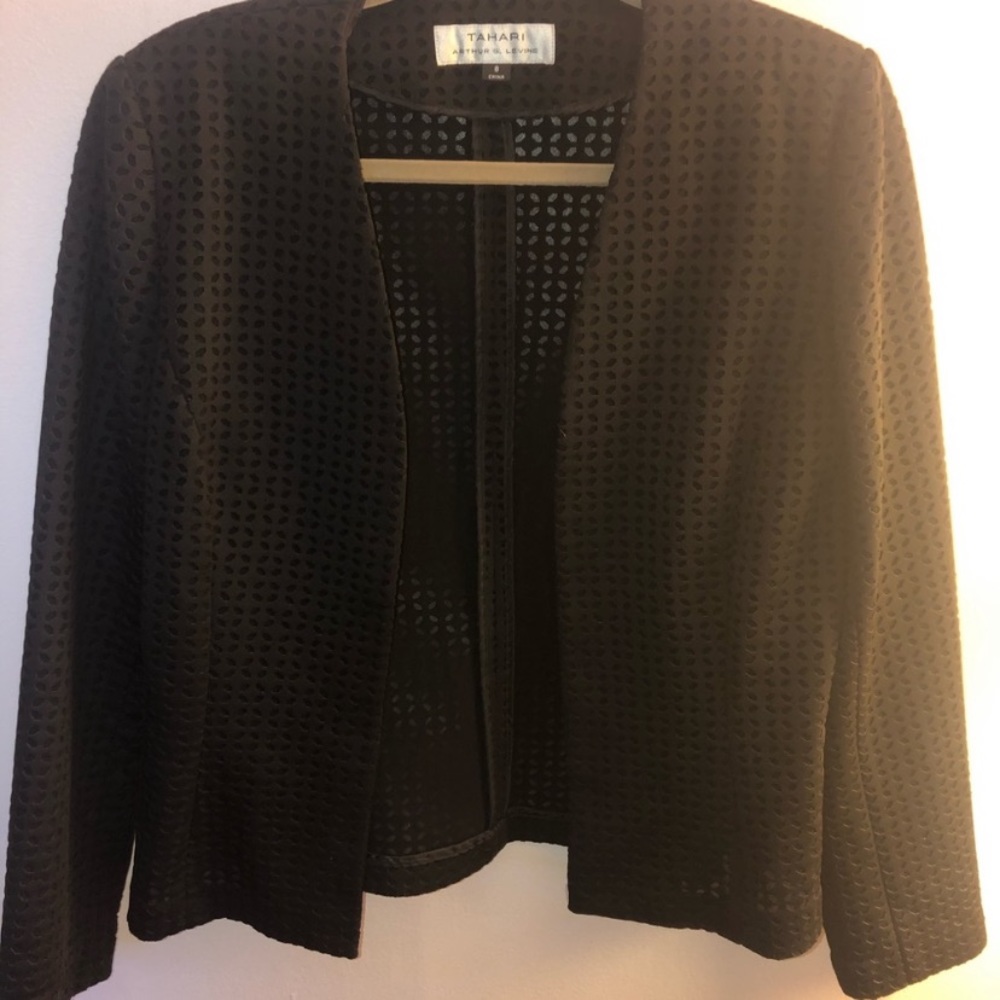 Tahari ASL Beautiful Laser Cut Blazer